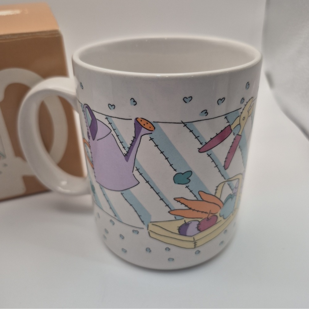 Vintage 80s Hallmark "Rules for Gardening" Ceramic Mug, Original Box, Made Korea - Picture 2 of 11